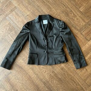 Moschino Satin Blazer Jacket With Bow Black Sz 6